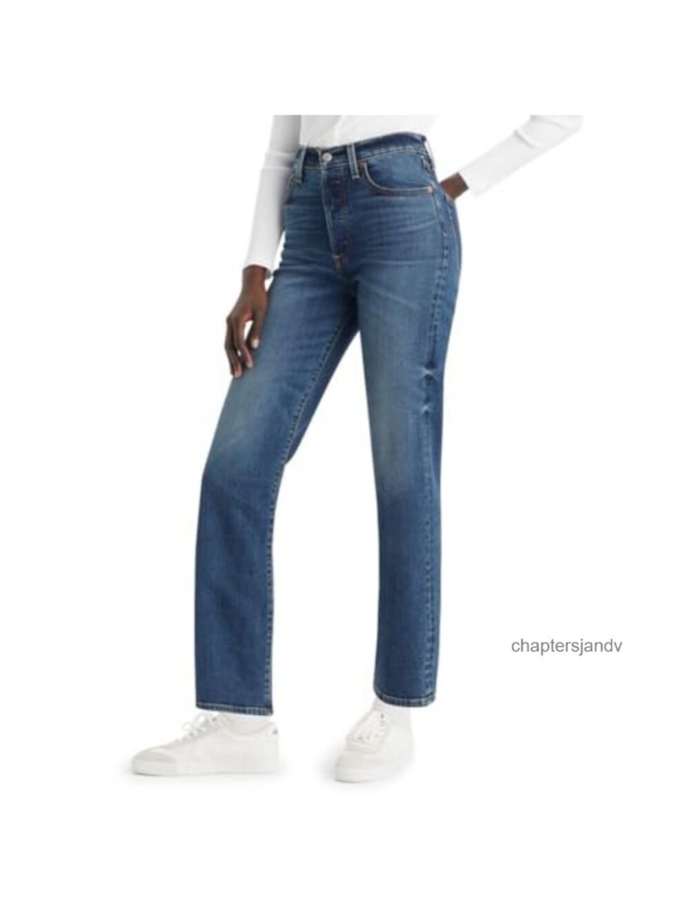 Levi's Ribcage Straight Ankle Jeans Super High Rise Stretch Denim 27" Inseam